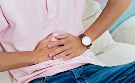 Abdominal pain in gastritis